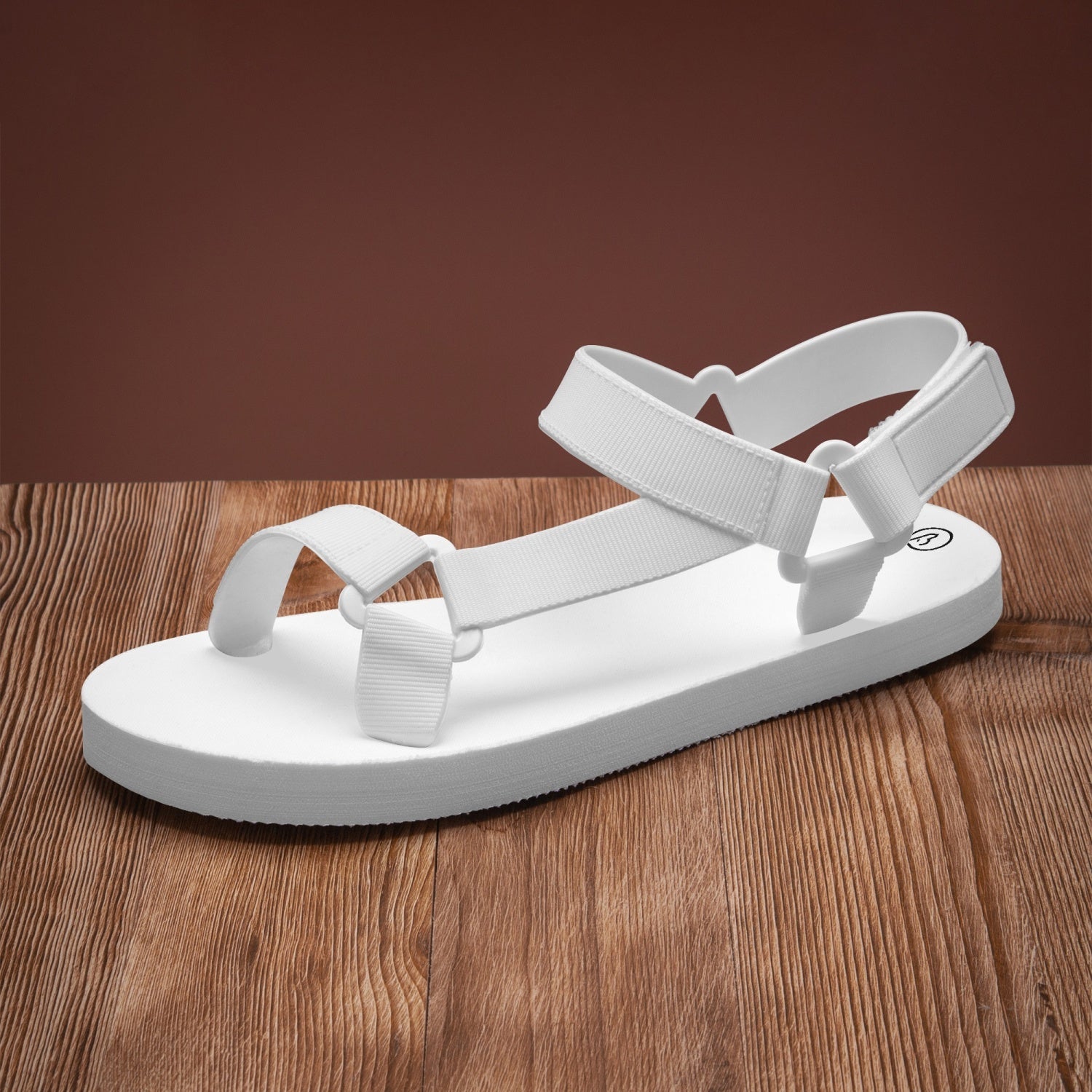 Humble Sportswear, women's white slingback sandals with velcro adjustable straps