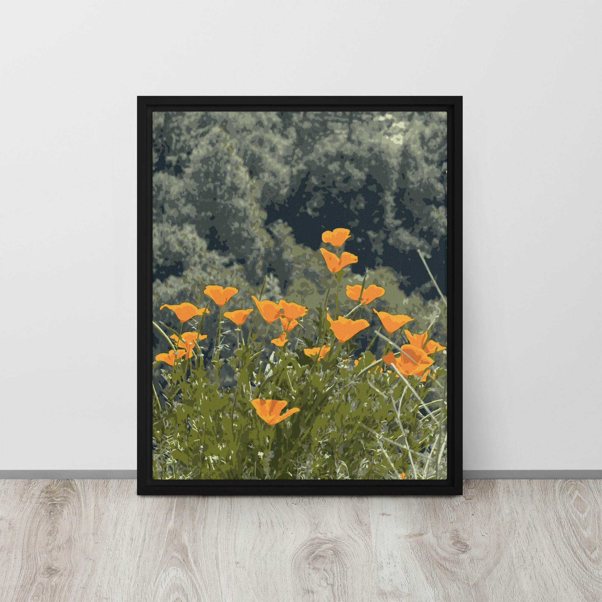 california poppies wall art framed canvas print