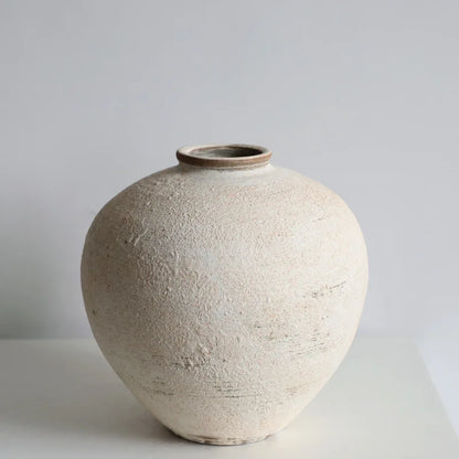 sand brown wabi sabi ceramic table top vase 