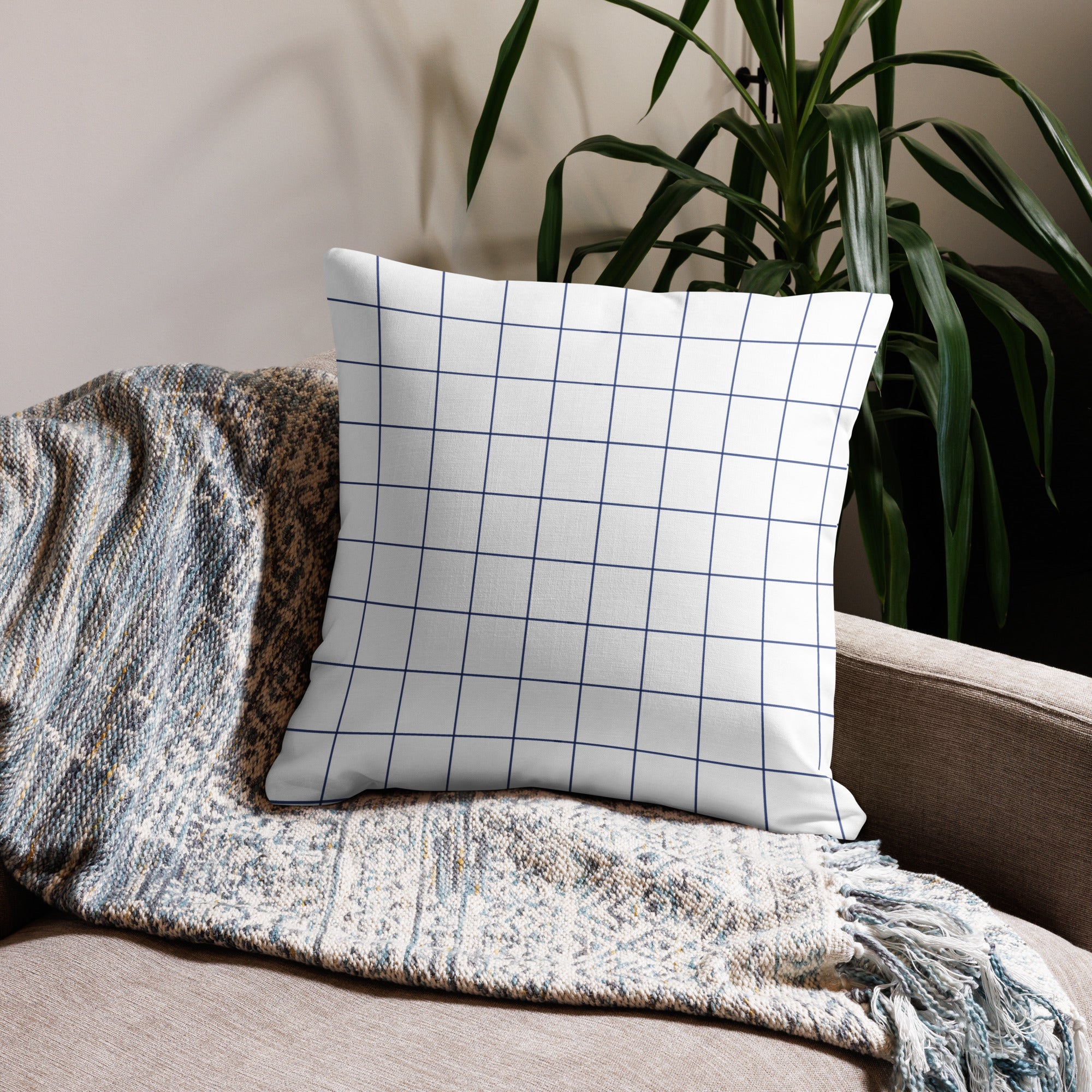 Checkered Premium Throw Pillow - Mirfia