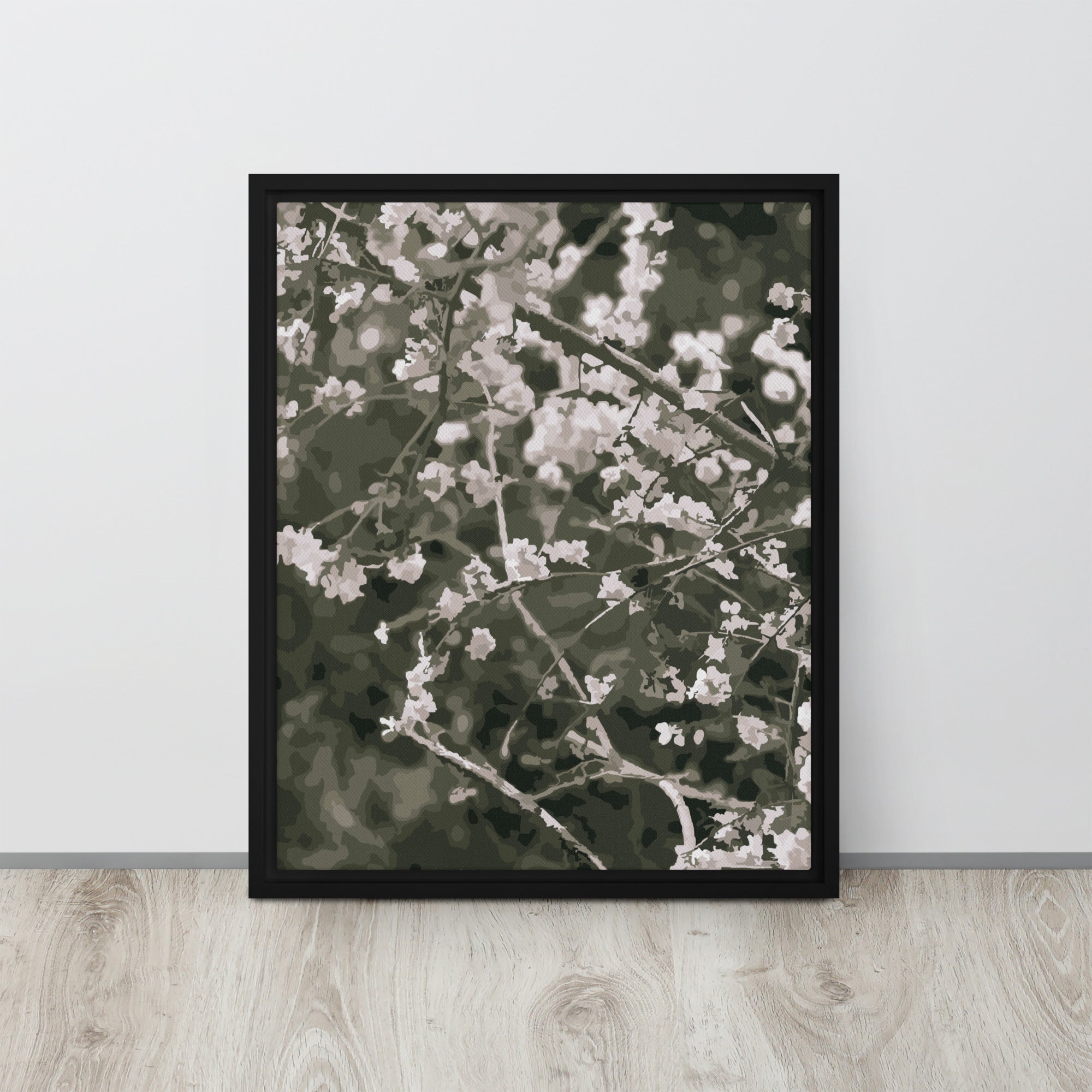 cherry blossom floral canvas print framed 