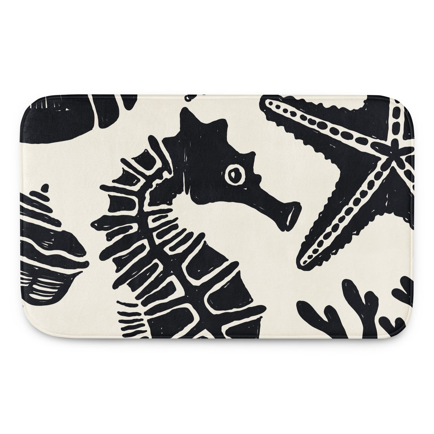 seahorse print memory foam bath mat 