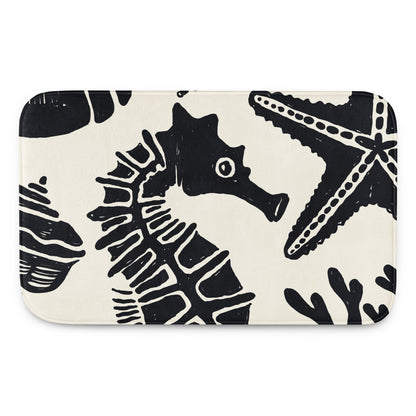 seahorse print memory foam bath mat 