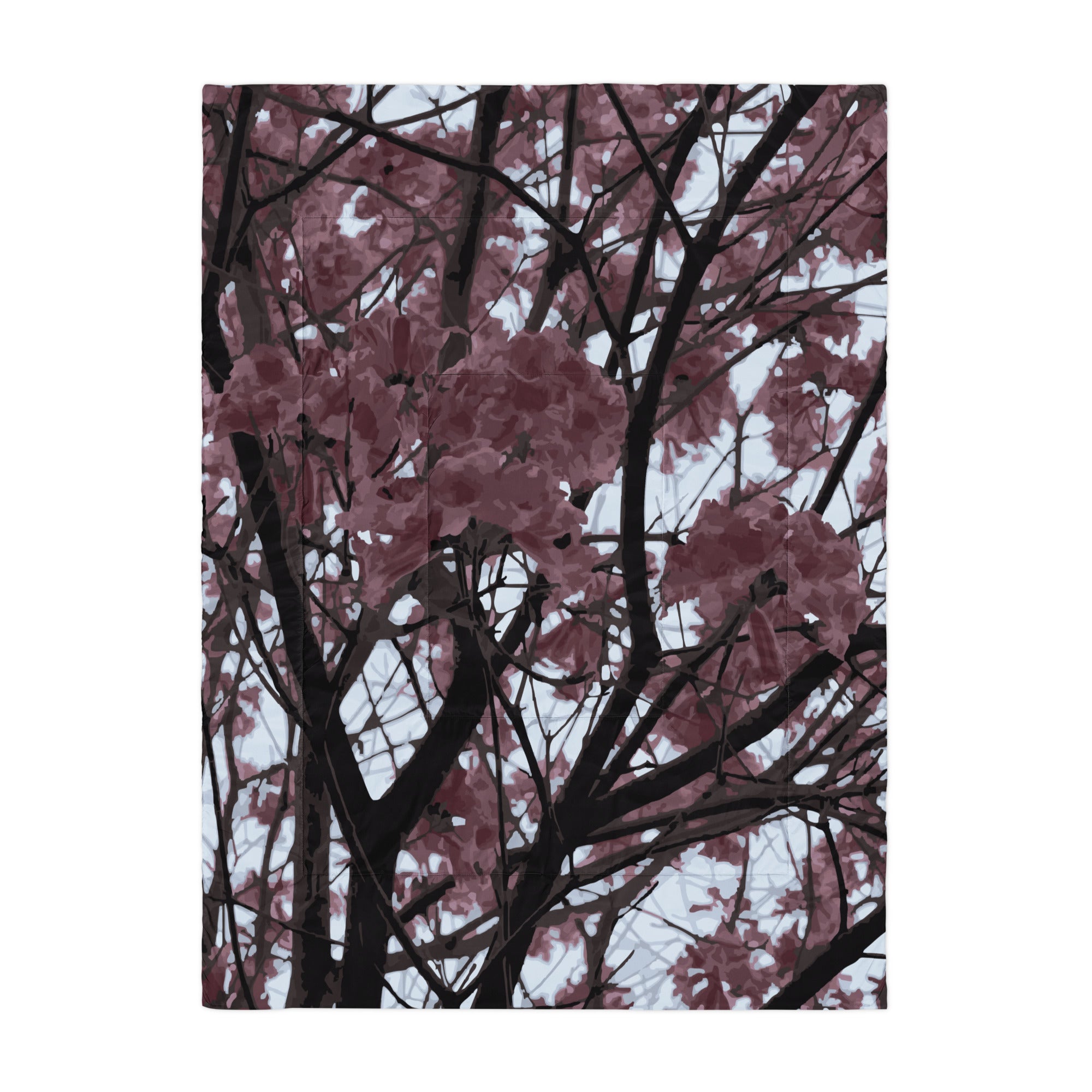 Abstract Pink Floral Comforter