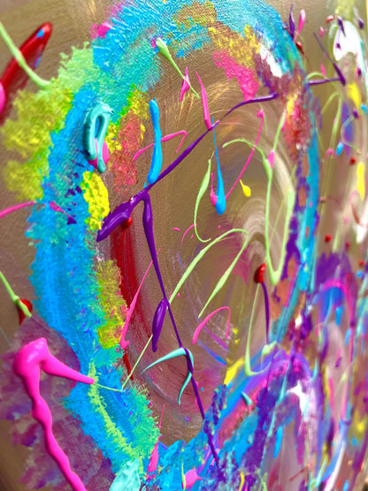 large abstract splatter painting detail