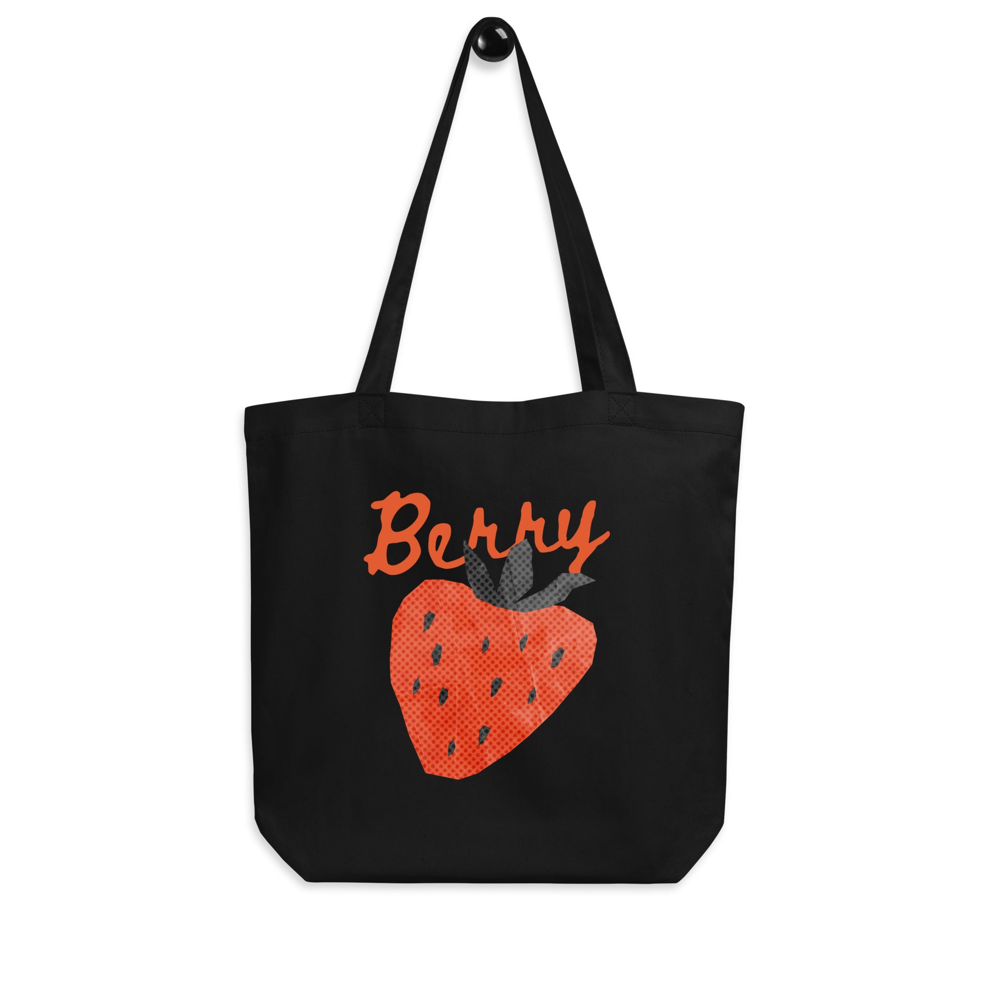 black eco cotton canvas tote bag 