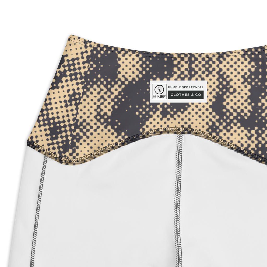 high waist performance leggings close-up with logo