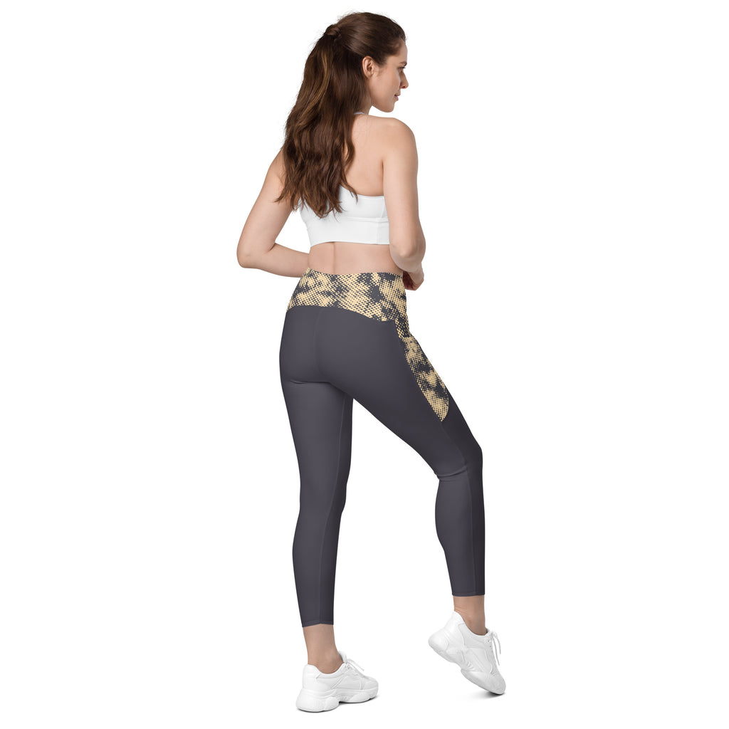 back view crossover leggings with pockets 