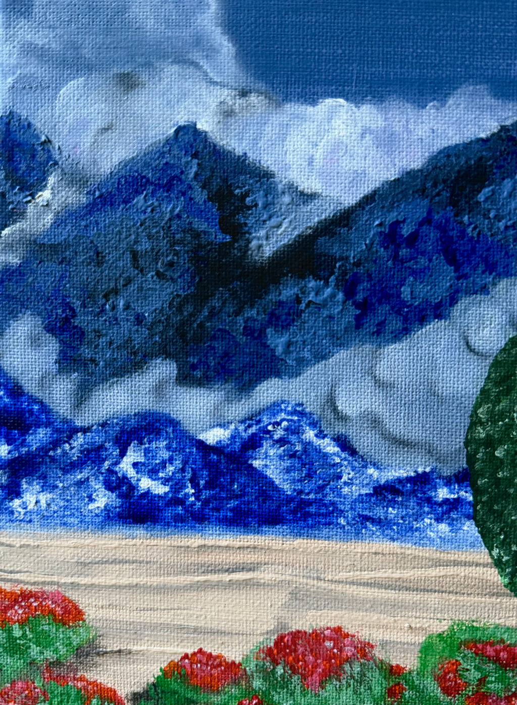 vertical desert-inspired wall art with organic movement