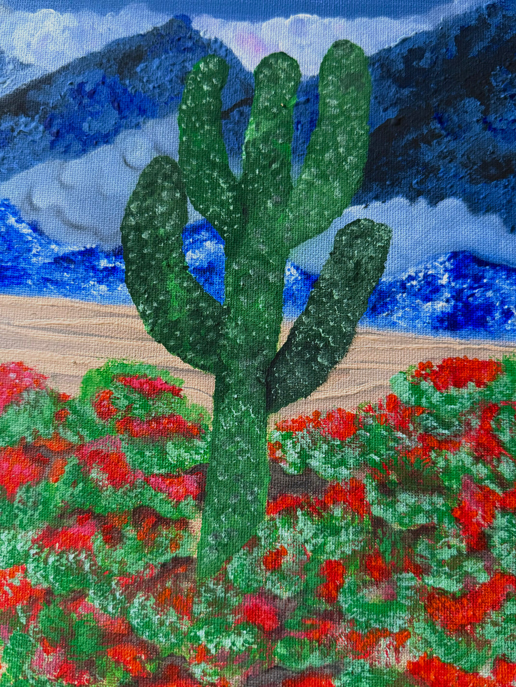 original acrylic desert scene for minimalist interiors