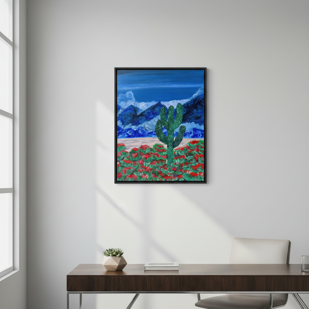 atmospheric landscape painting featuring expressive texture 