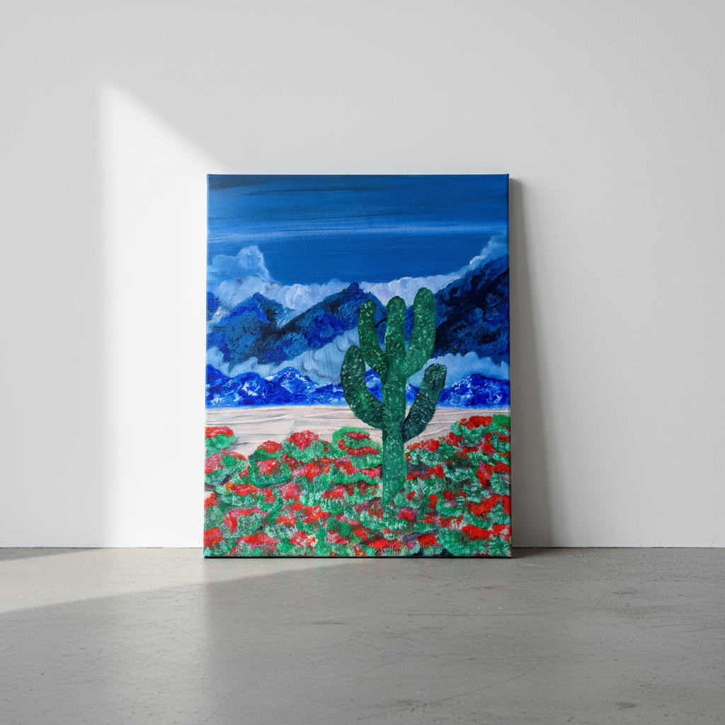 desert fog original southwest landscape painting 