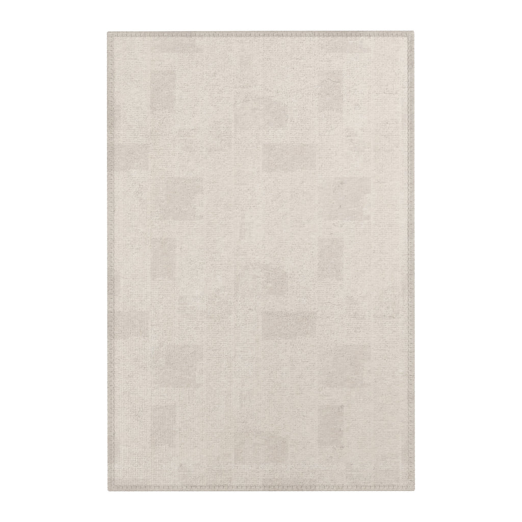 neutral distressed checkered rug for living room