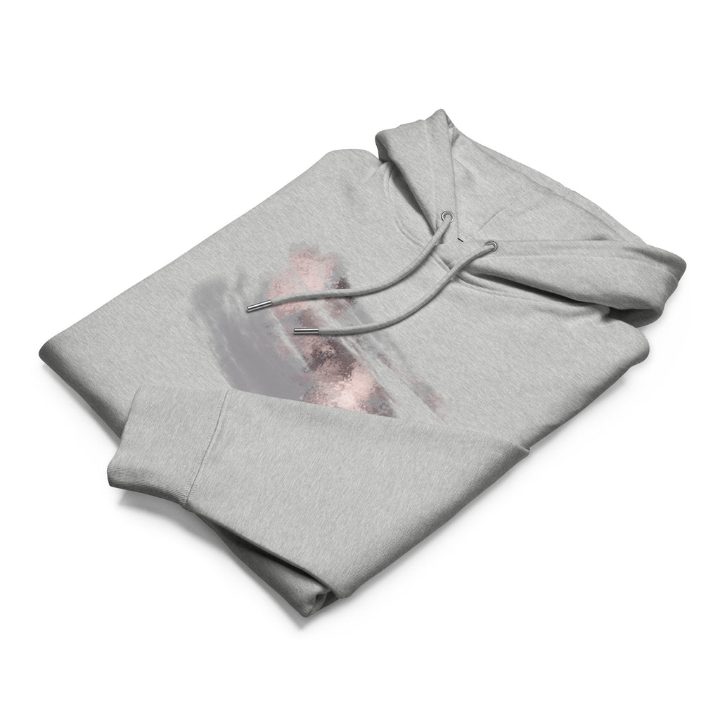 close up folded view earned Calm hoodie grey