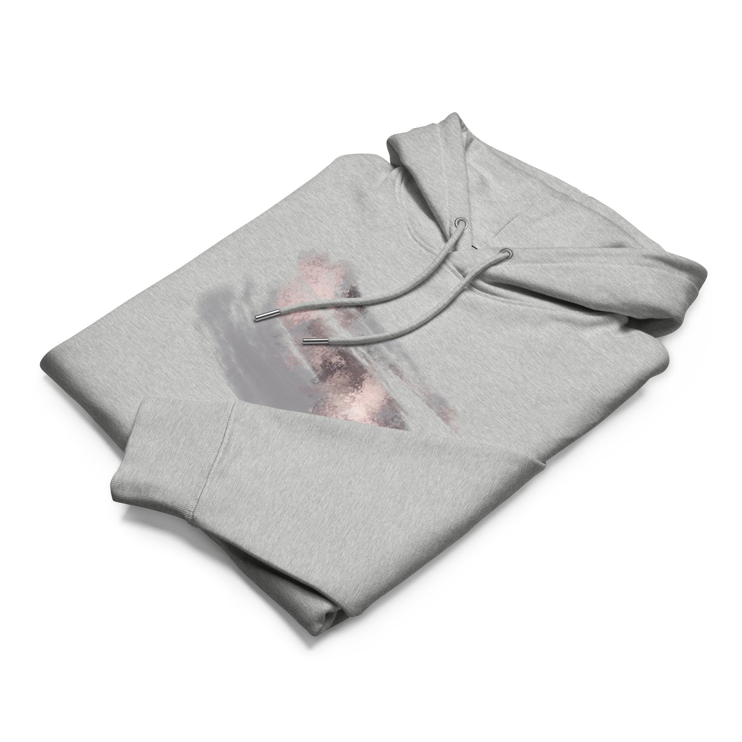 close up folded view earned Calm hoodie grey