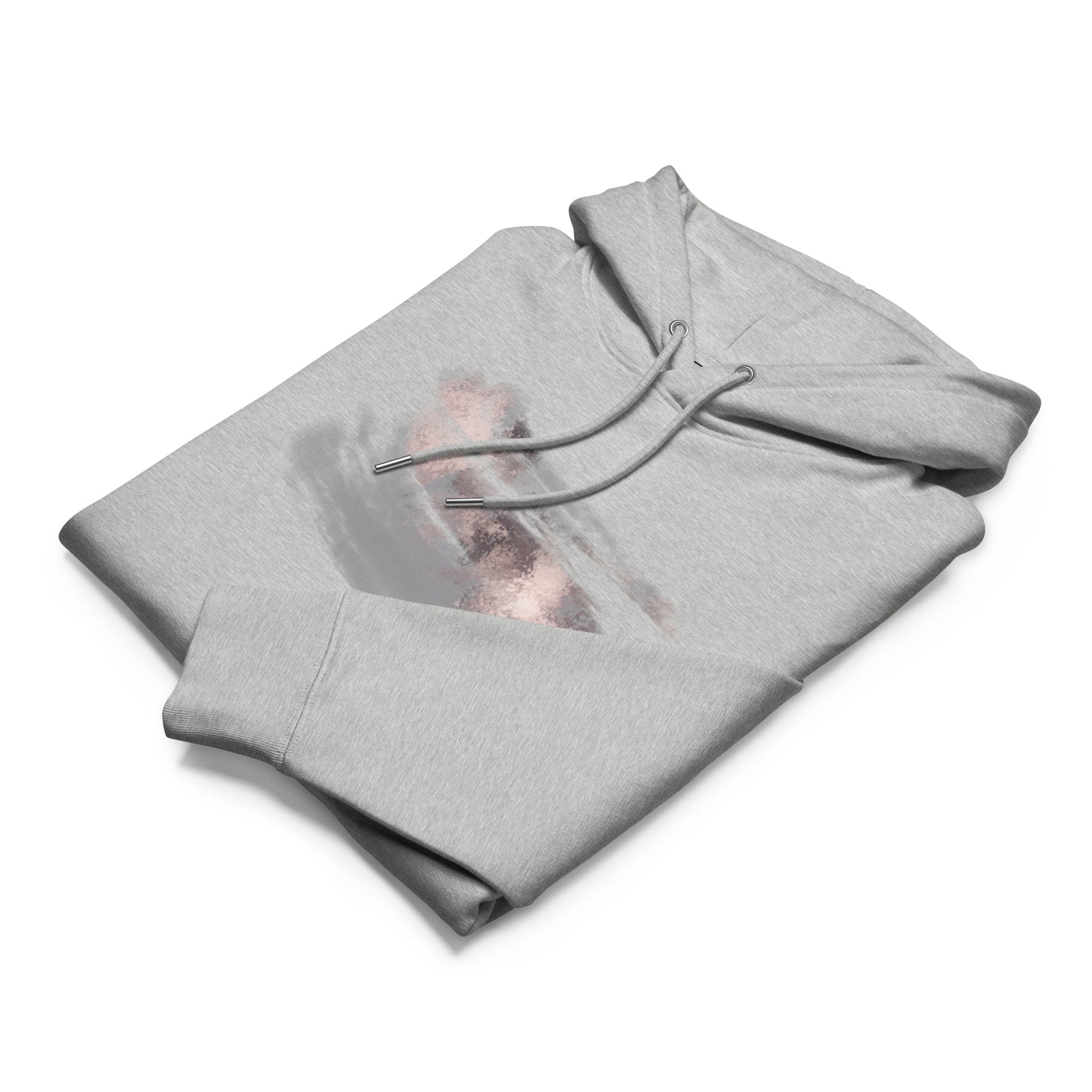 close up folded view earned Calm hoodie grey