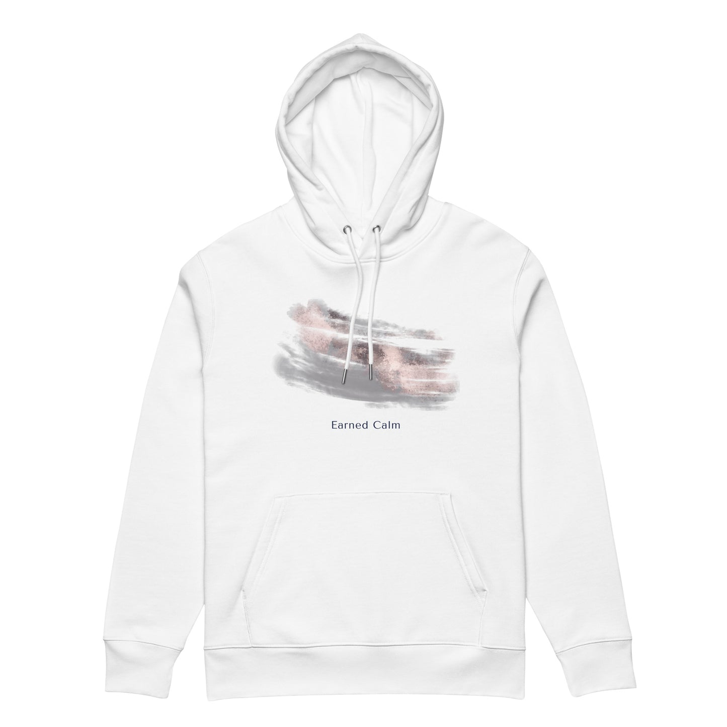 minimal organic white hoodie laid flat 