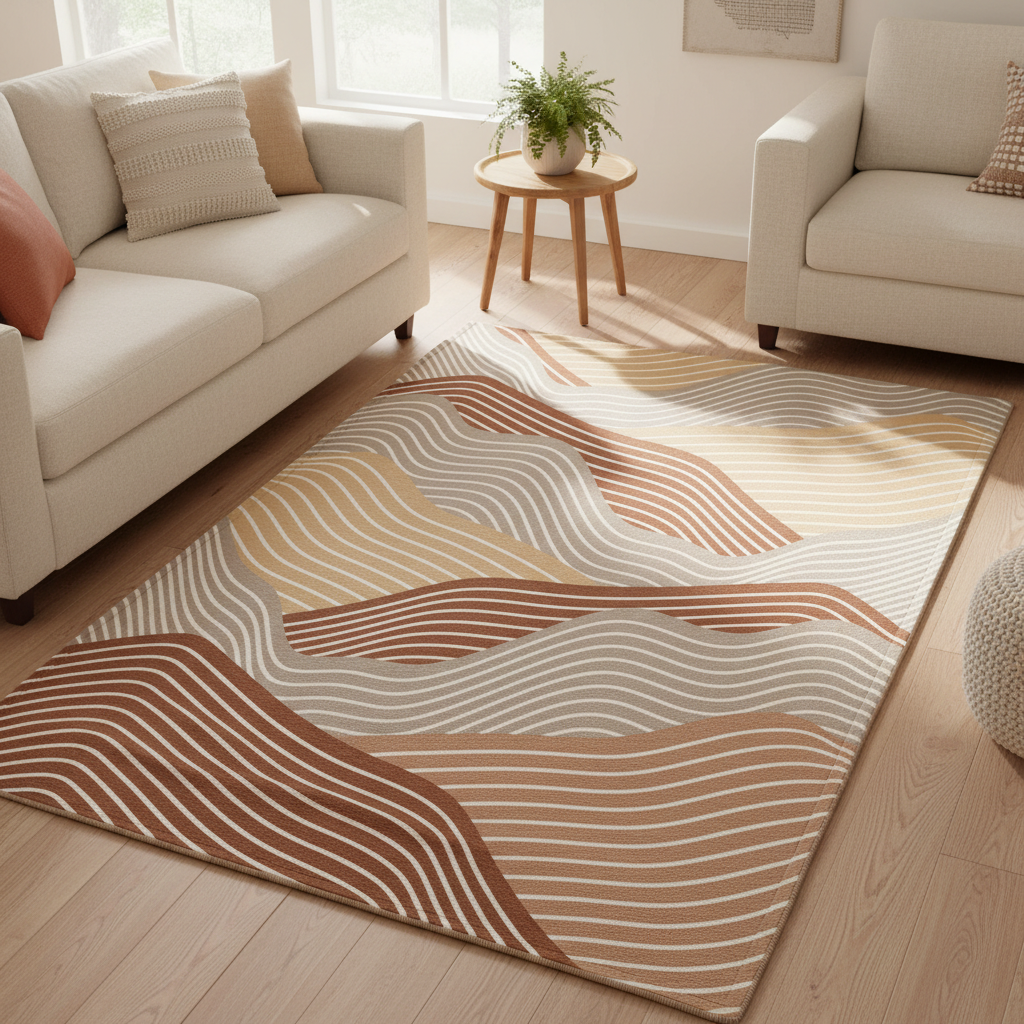 neutral landscape area rug contemporary earth tone carpet