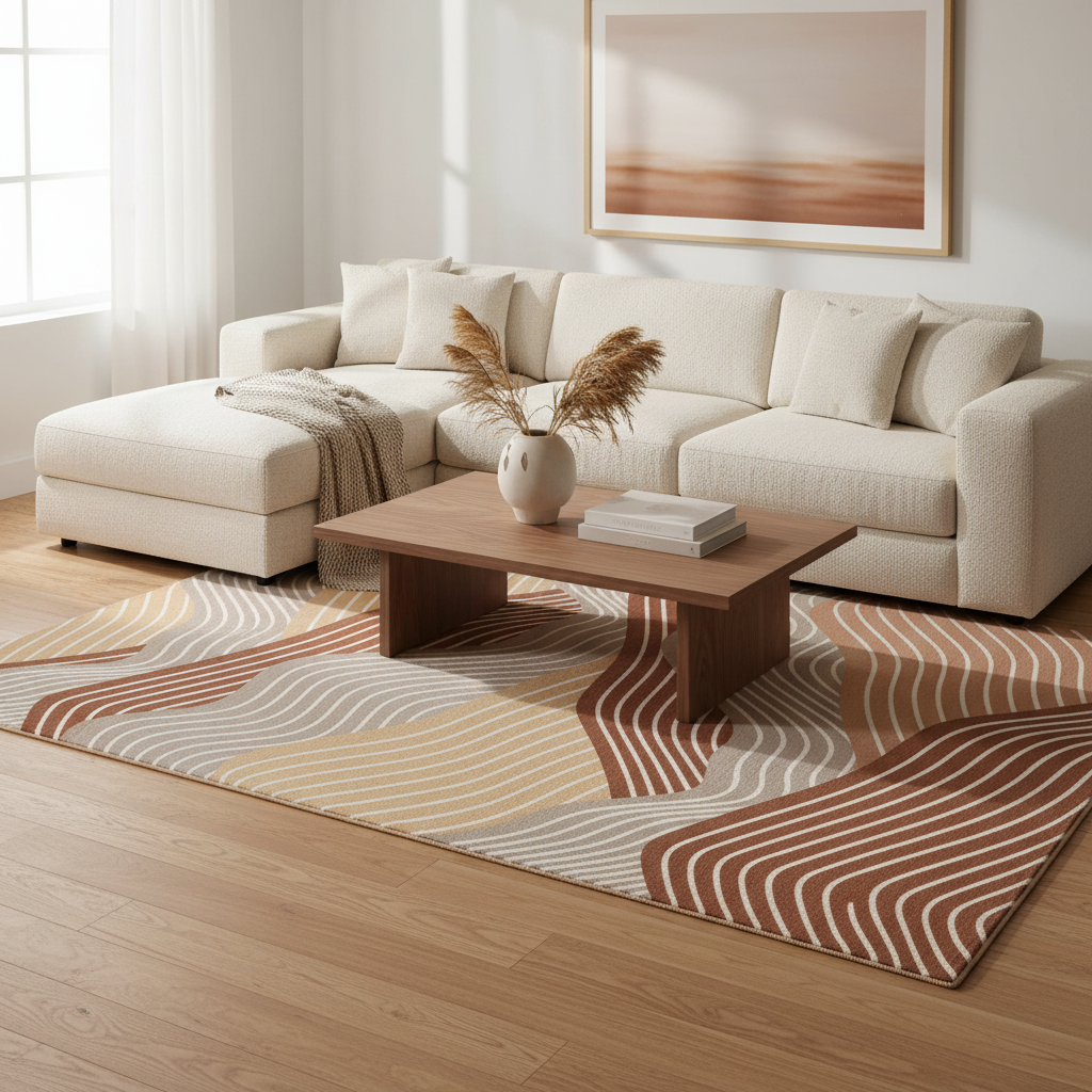 earth tone abstract landscape rug modern neutral area rug