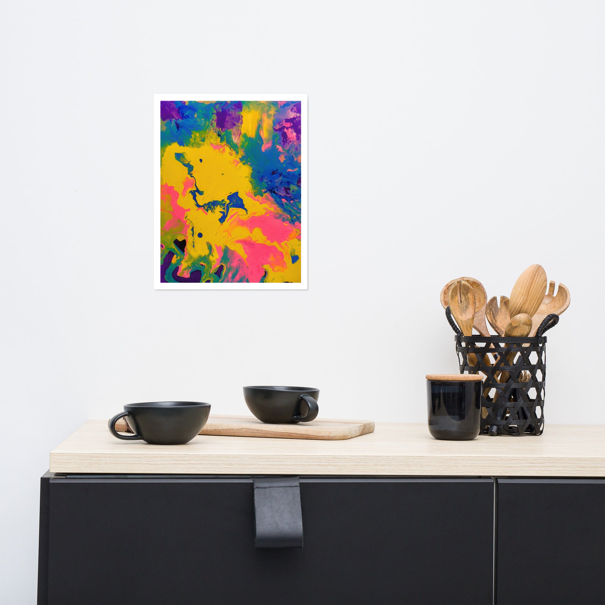 yellow abstract art poster