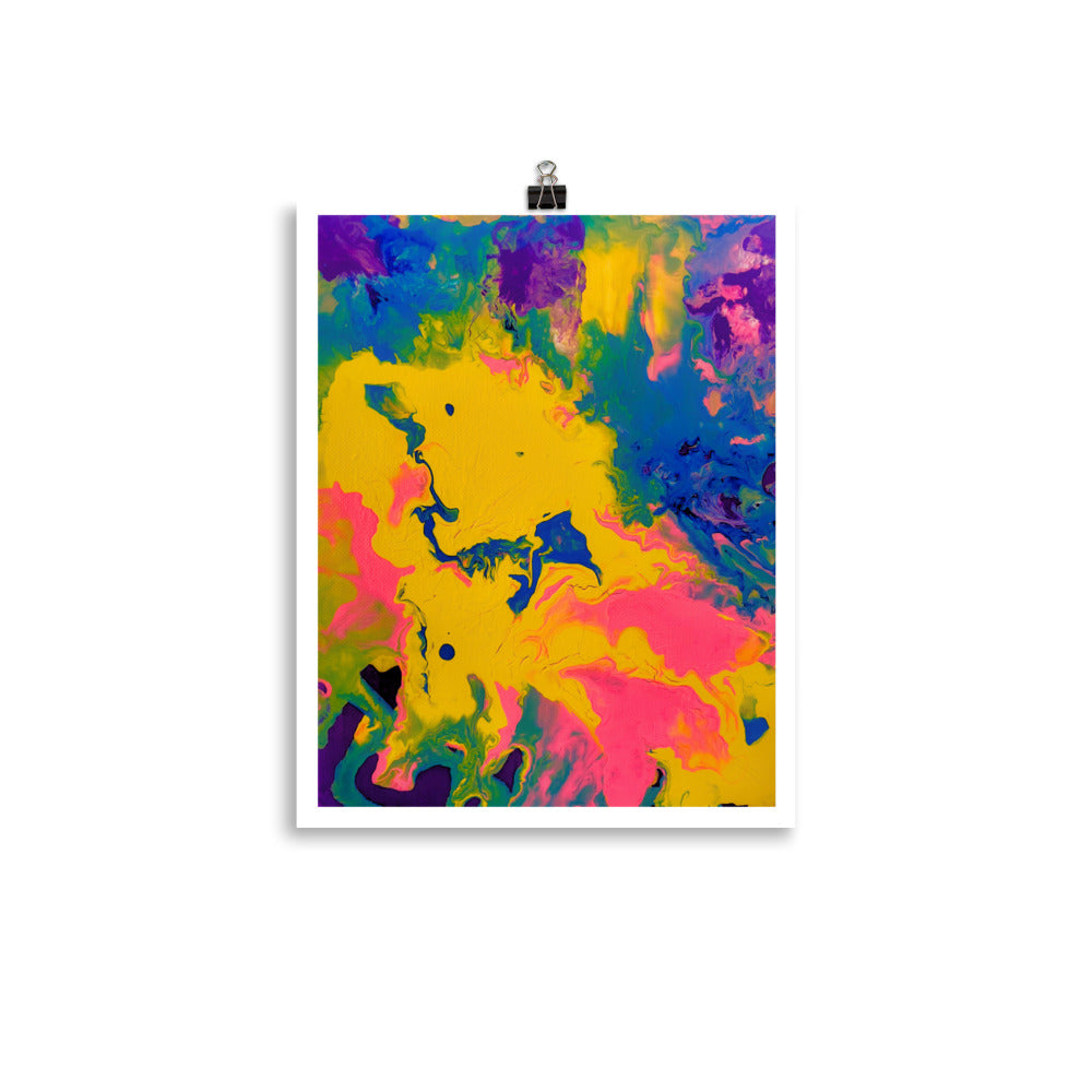 yellow abstract art poster