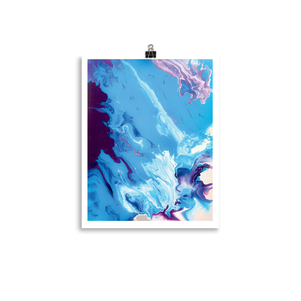 blue abstract art poster 