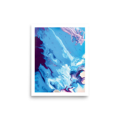 blue abstract art poster 