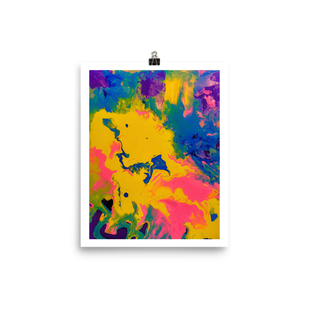 yellow abstract art poster