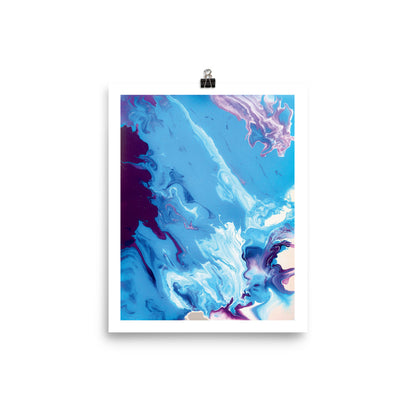 blue abstract art poster 