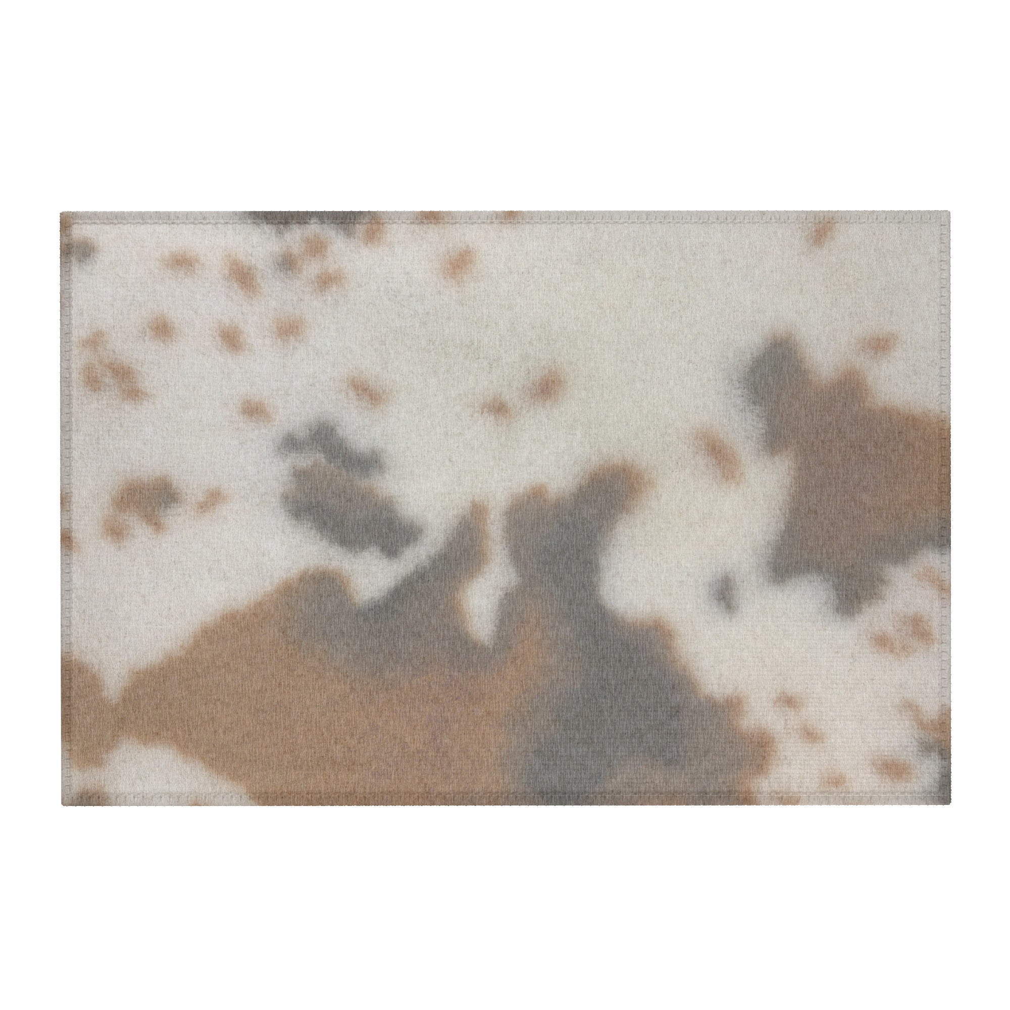 warm neutral cow print area rug for modern interiors 