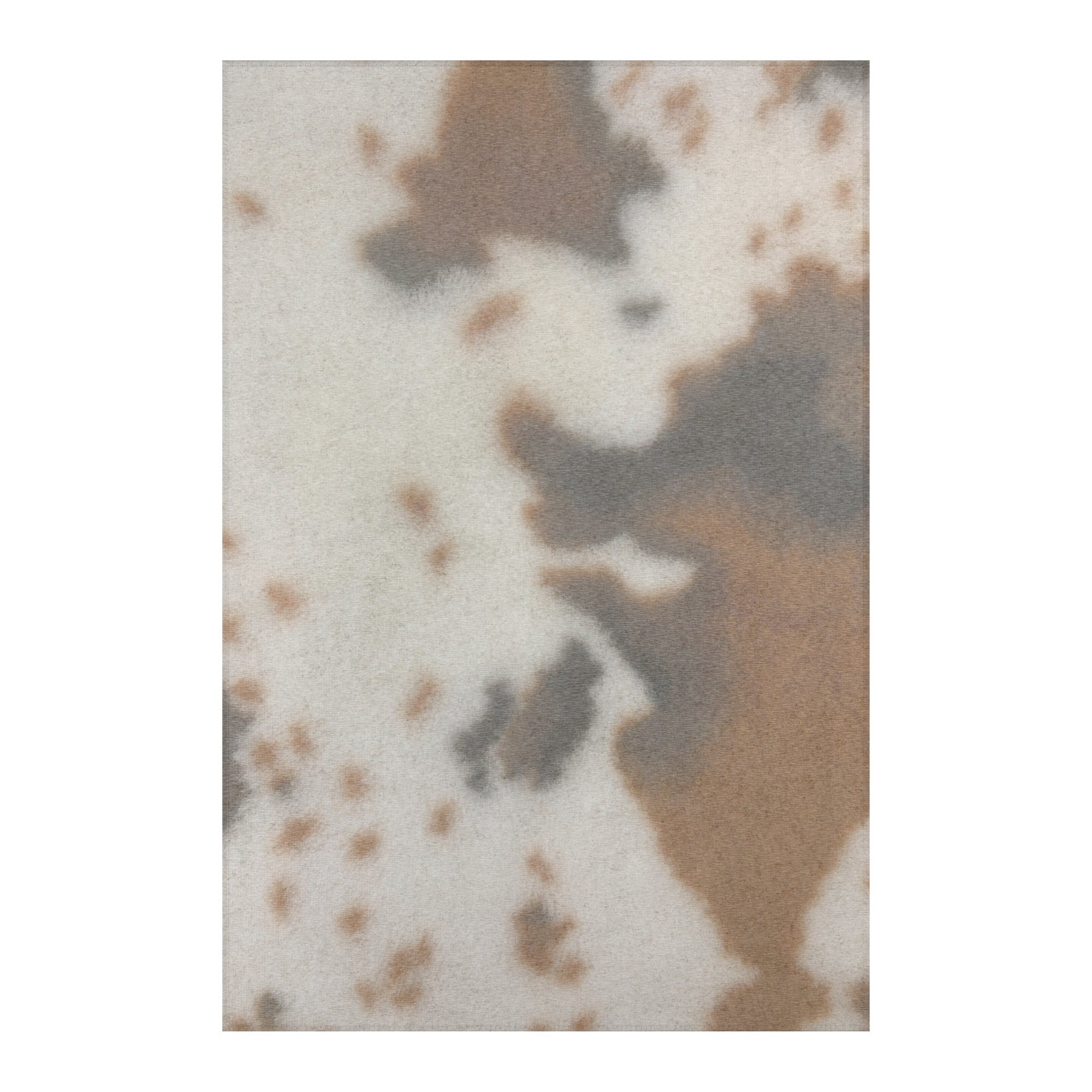 faded western style rug in earthy brown tones 