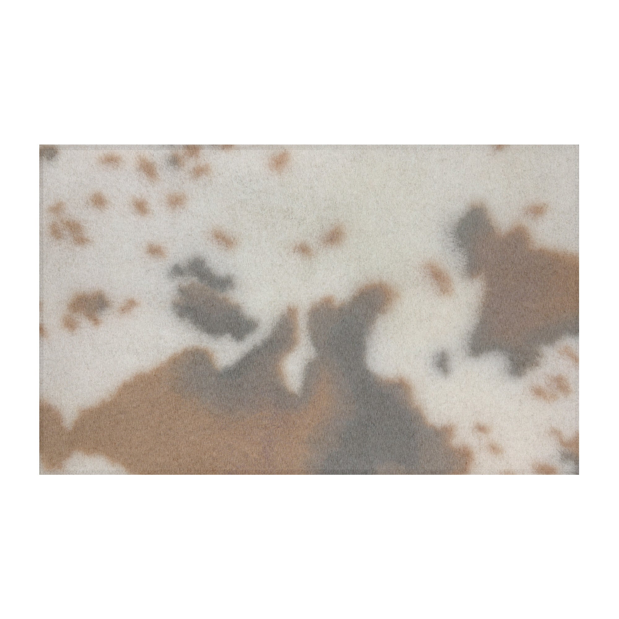 minimalist brown cow print rug for living room