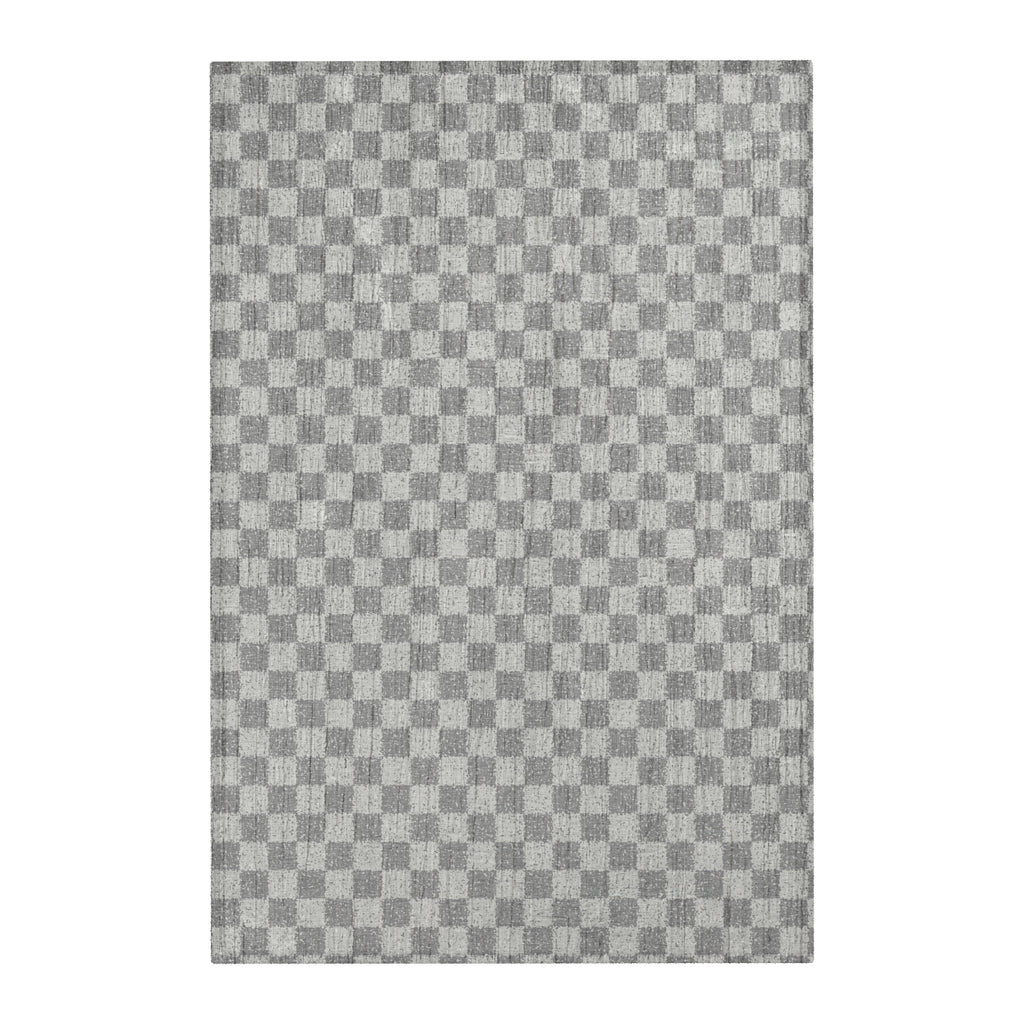 neutral faded checker rug minimalist home decor 