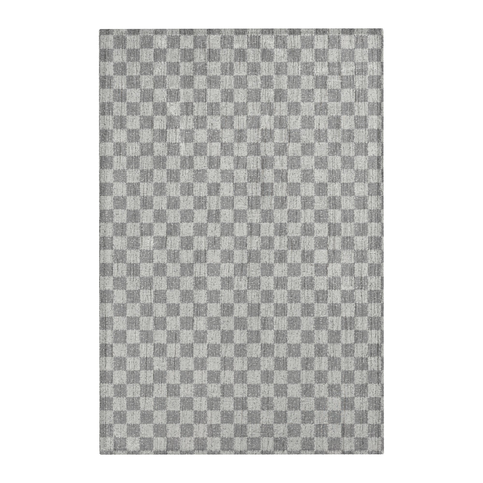 neutral faded checker rug minimalist home decor 