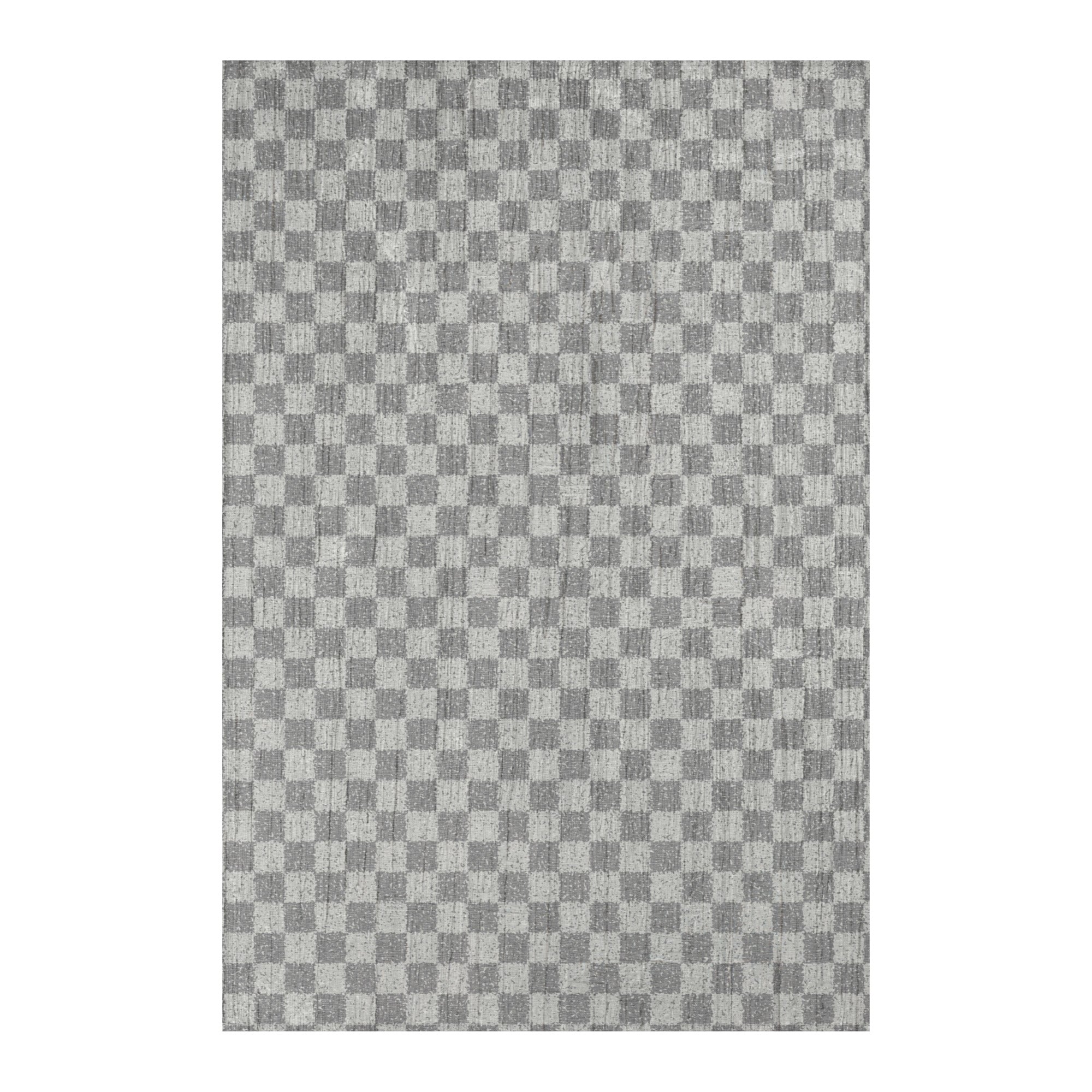 modern neutral checker pattern area rug