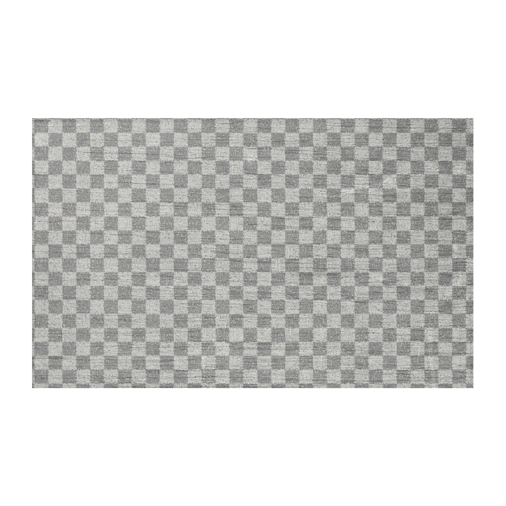 faded neutral rug with subtle checkered deign