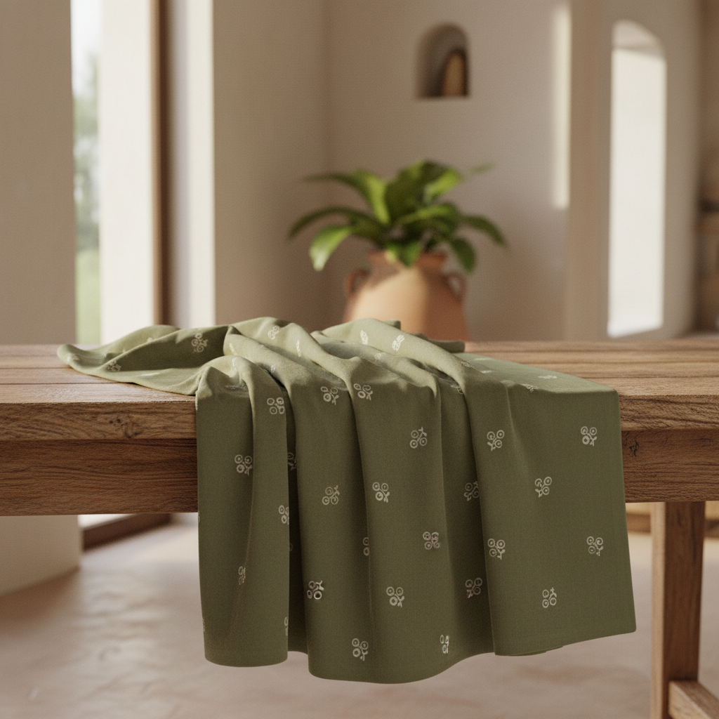 green botanical blanket