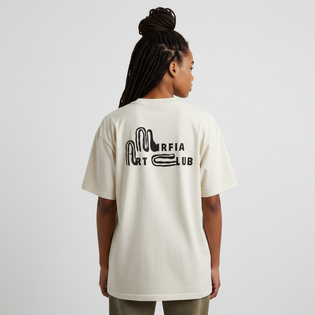 back view of washed vintage oversized t-shirt unisex casual outfit 