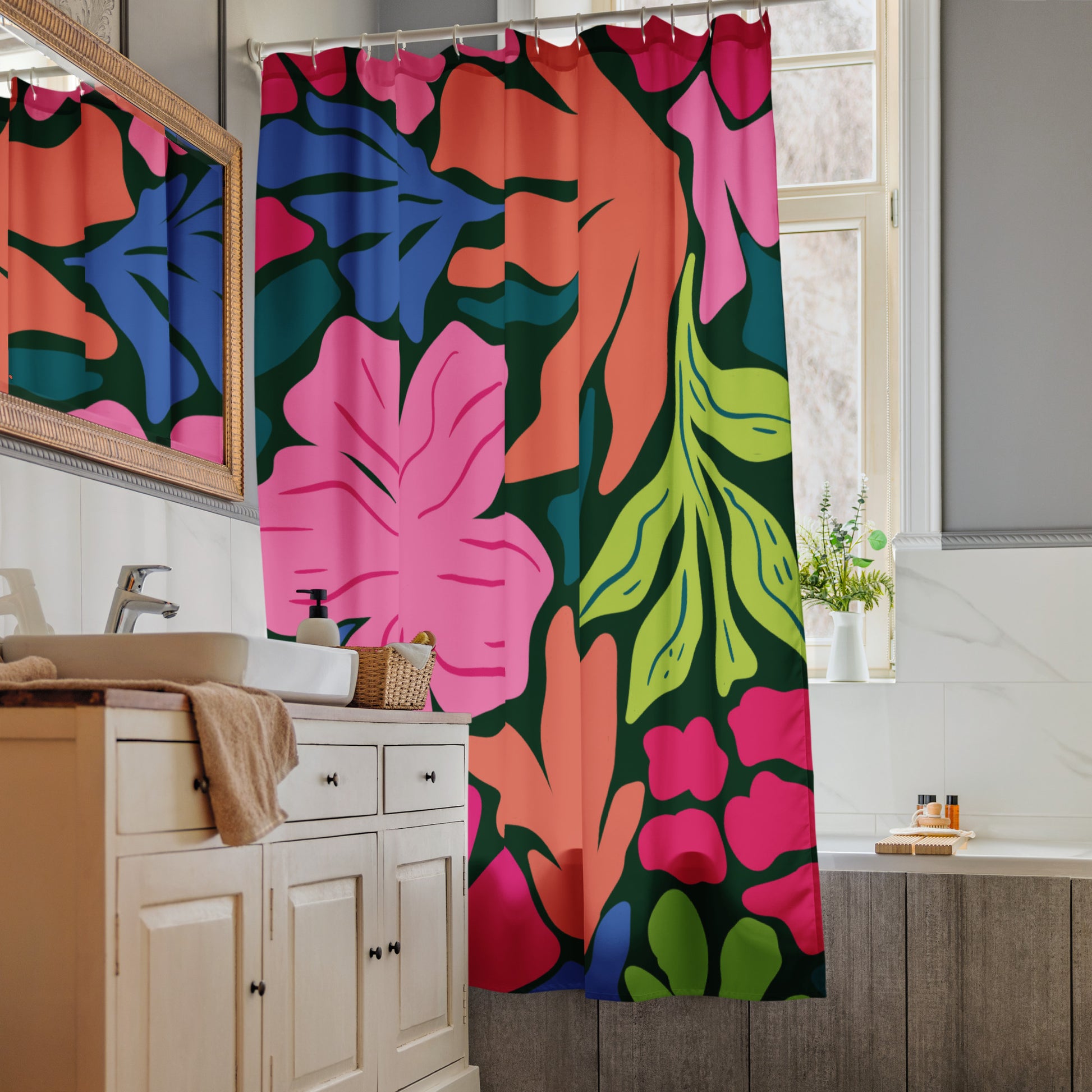 Floral Abstract Shower Curtain - Mirfia