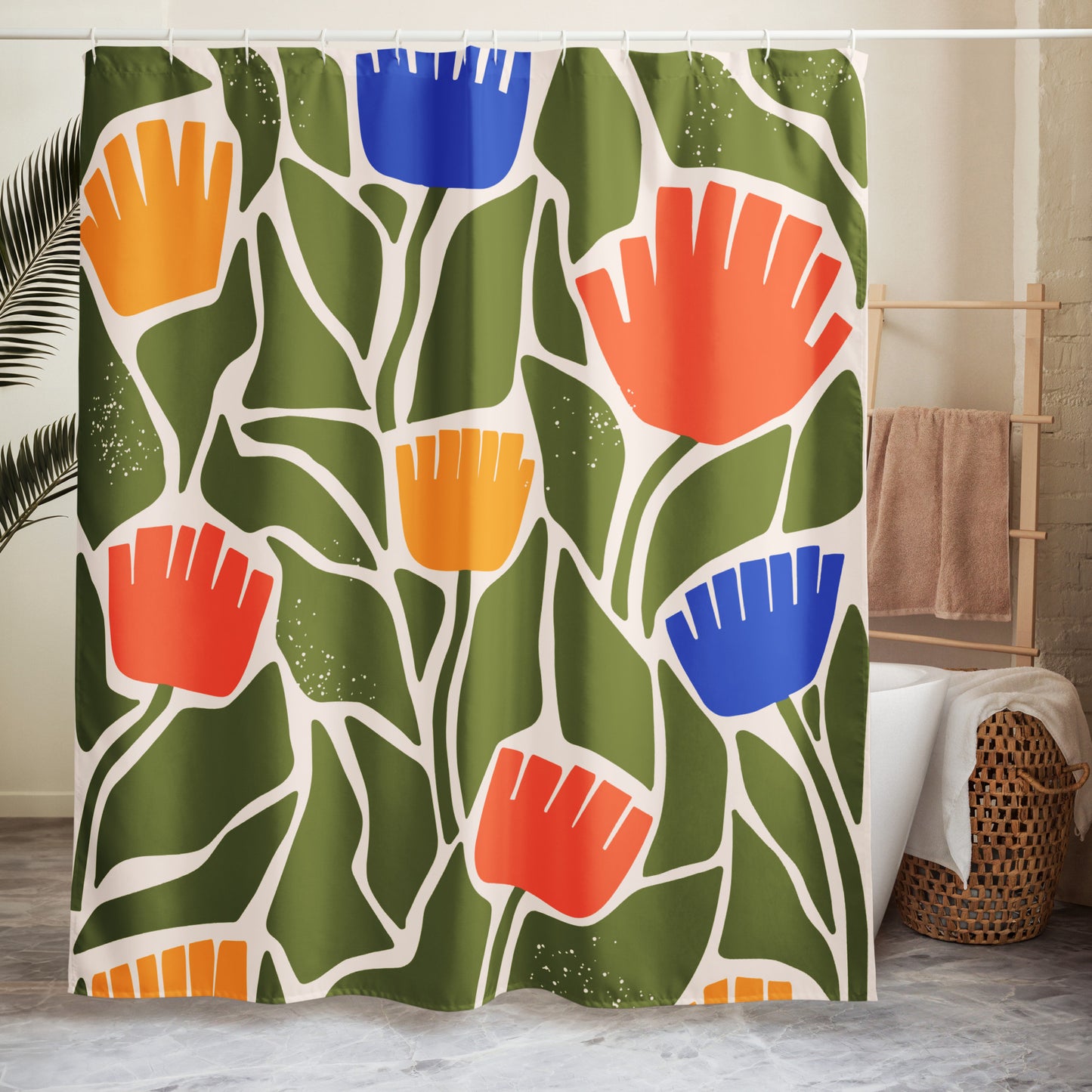 Floral Abstract Daisy Shower Curtain - Mirfia