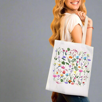 canvas cloth tote bag floral print