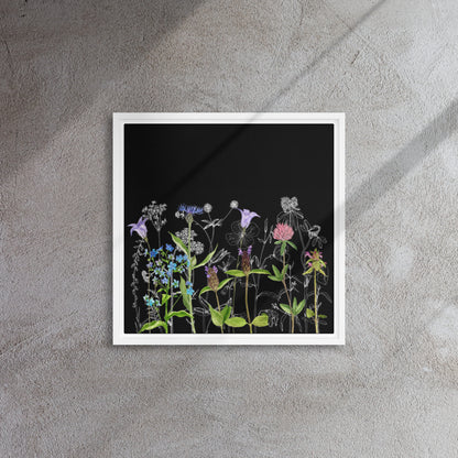 floral canvas print wall art white floater frame