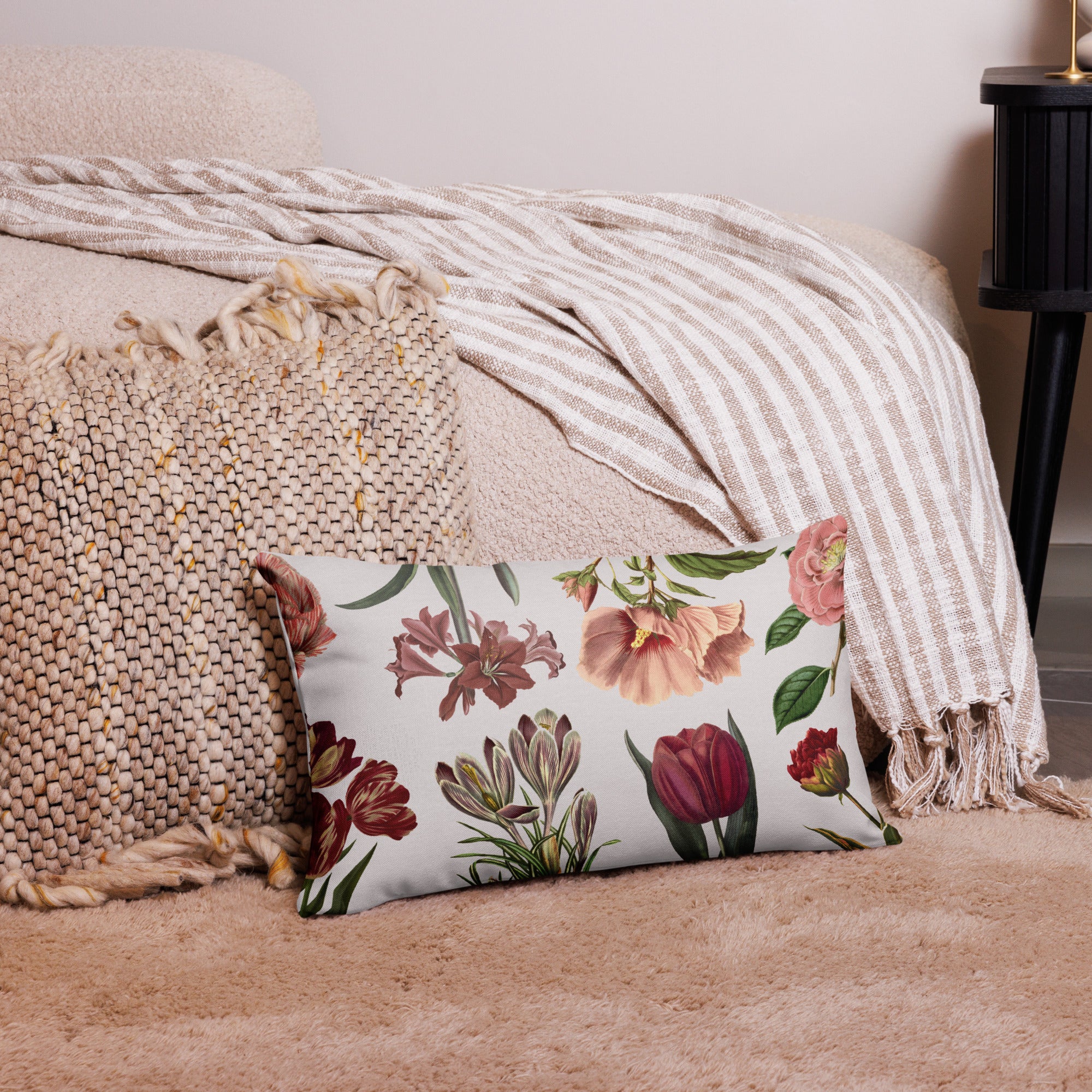 Floral Premium Throw Pillow - Mirfia