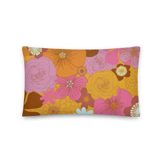 Floral Print Throw Pillow - Mirfia
