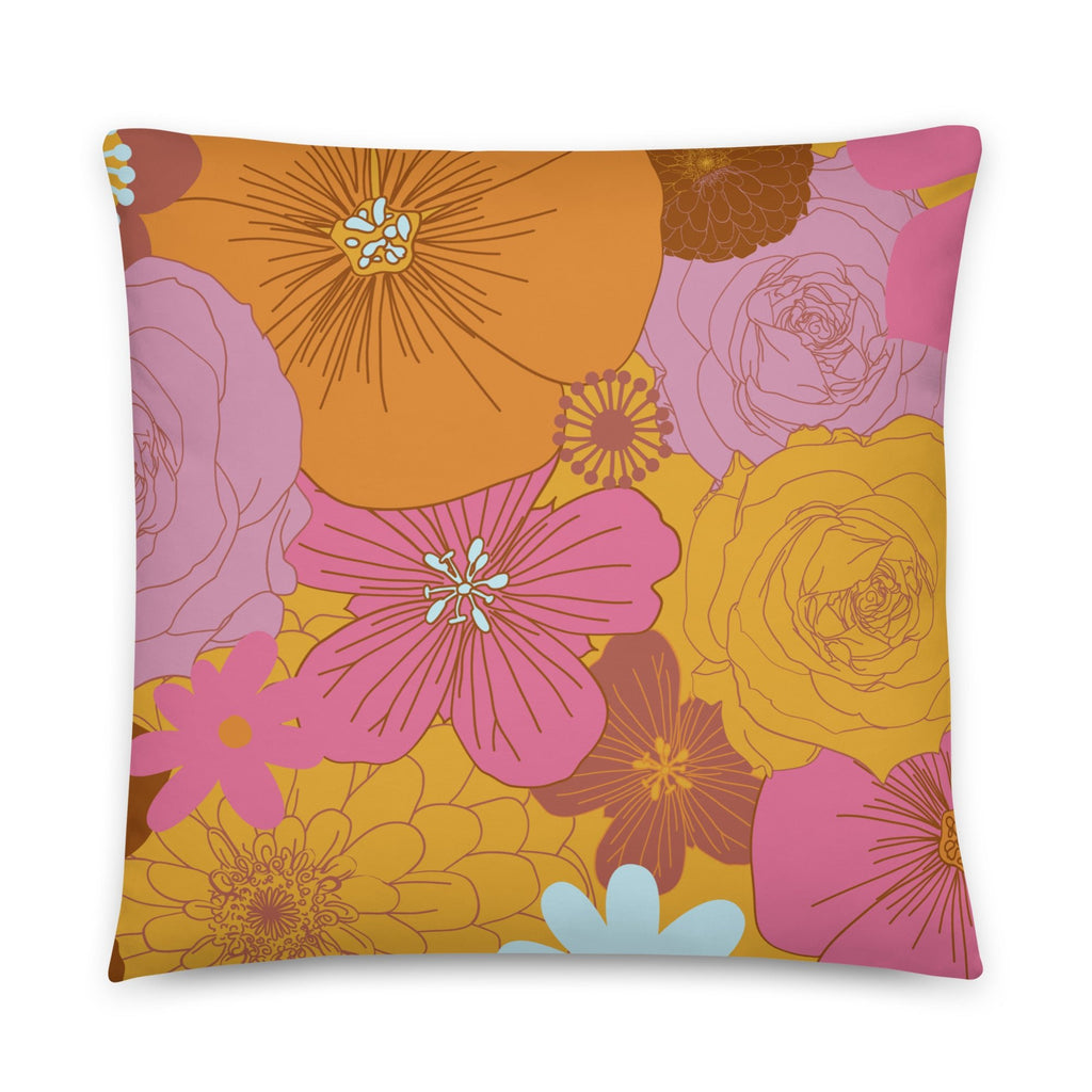 Floral Print Throw Pillow - Mirfia