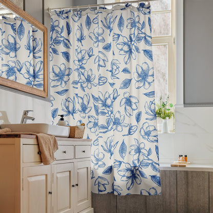 Floral Blue Shower Curtain - Mirfia