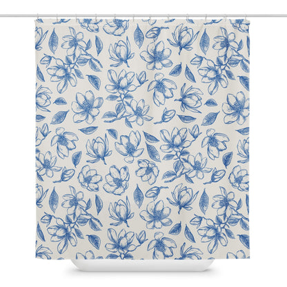 Floral Blue Shower Curtain - Mirfia