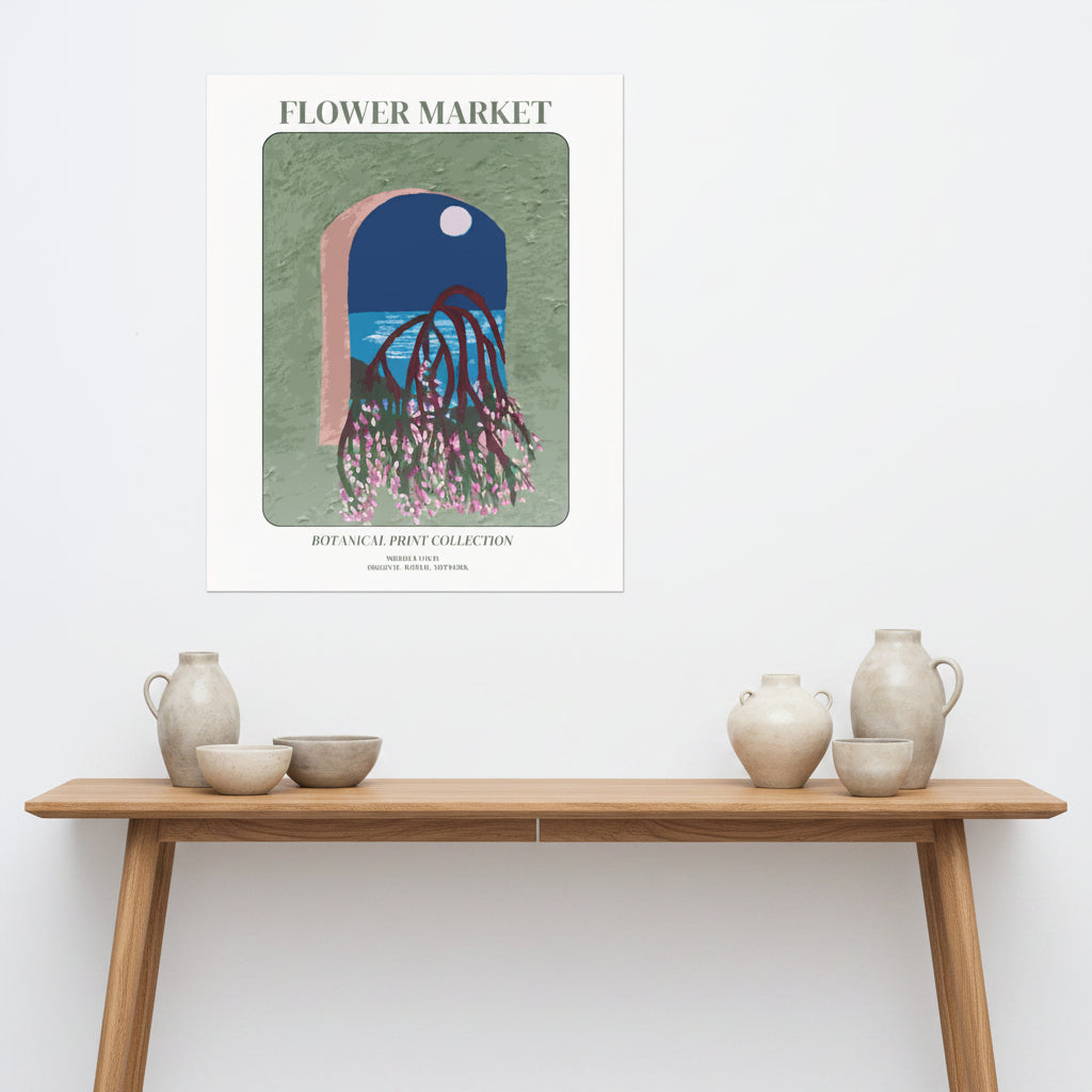 floral wall art print minimal botanical design