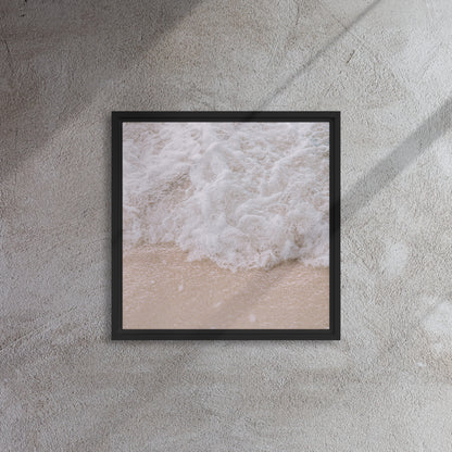 Beach art canvas print on black floater frames