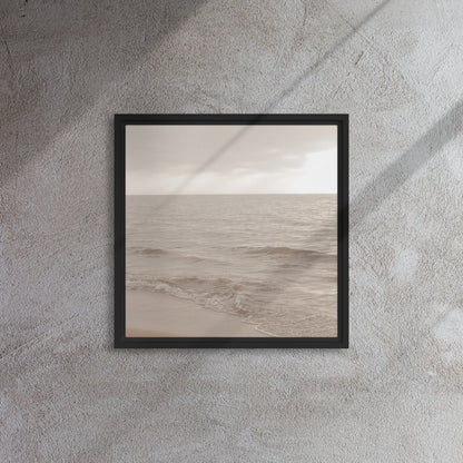 Beach artwork framed canvas print black floater frames